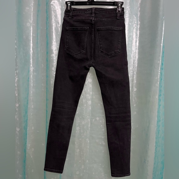 ZARA High Rise Skinny Distressed Wash Jeans, Size 2 - Picture 3 of 5
